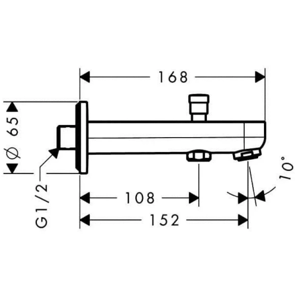 излив для ванны 152 мм hansgrohe metris s 31417000