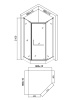 душевой уголок agger a03-090tcr 90x90 см, профиль хром стекло прозрачное