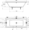 акриловая ванна ravak formy 02 slim 180x80 c891300000 без гидромассажа