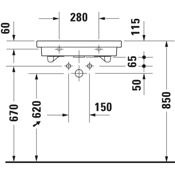 раковина подвесная 60 см duravit 2nd floor 0491600000