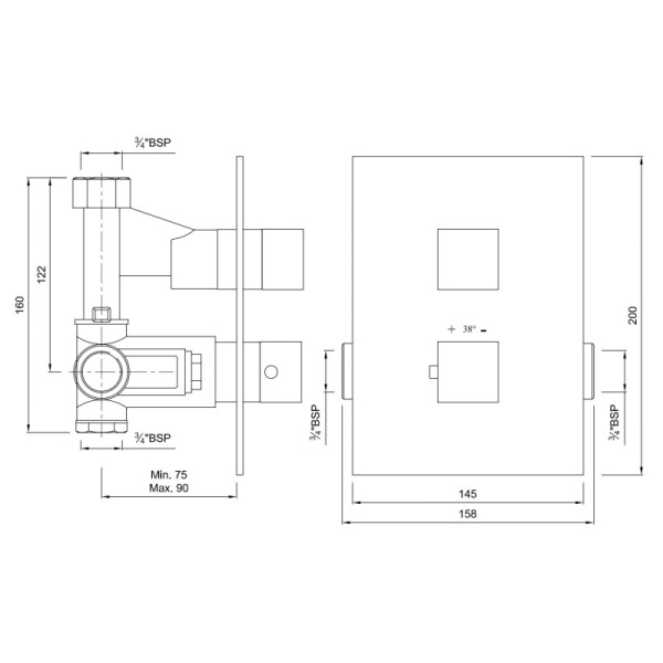 термостат для ванны jaquar kubix kub-chr-35651f