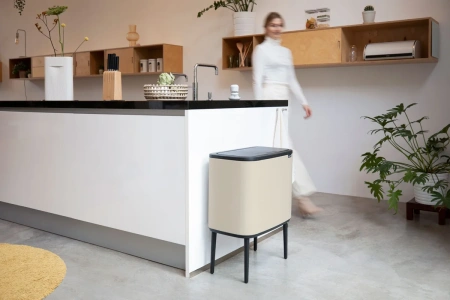 мусорное ведро brabantia bo touch bin 201189 36 л, бежевое