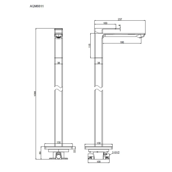 смеситель для раковины aquame savona aqm6811mb цвет черный матовый