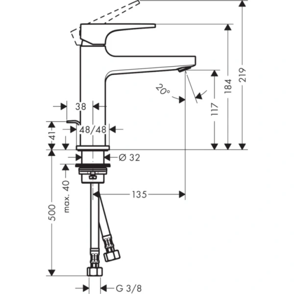 смеситель для раковины с донным клапаном hansgrohe metropol 74506000