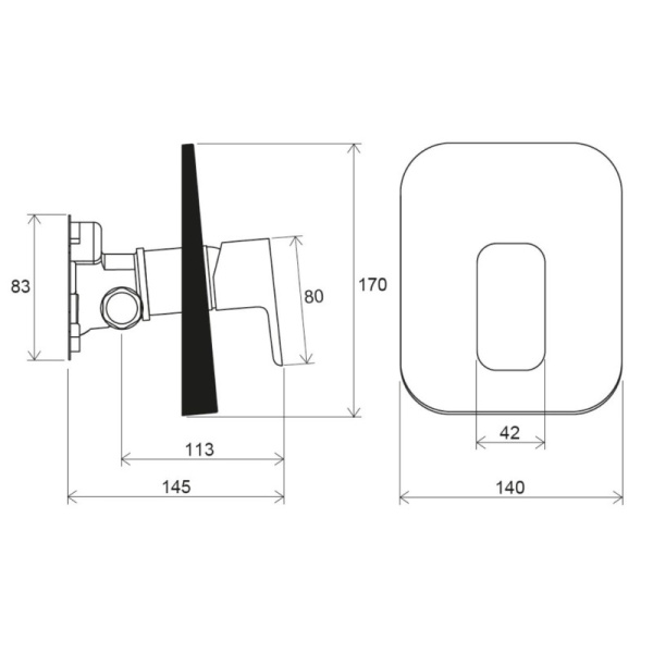 смеситель для душа ravak 10° free-td f 066.00 x070137 хром