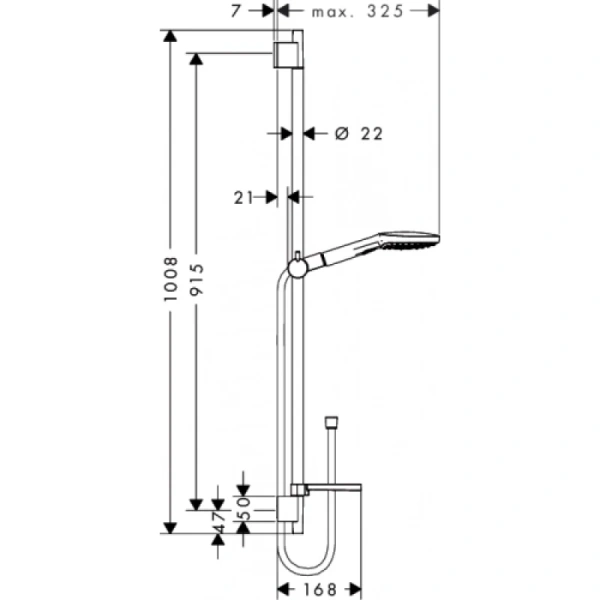 душевой гарнитур hansgrohe raindance select e 26621000