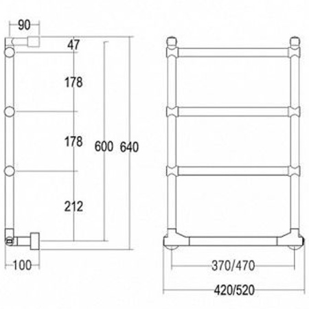 электрический полотенцесушитель margaroli sole 5124704mbnb черный матовый