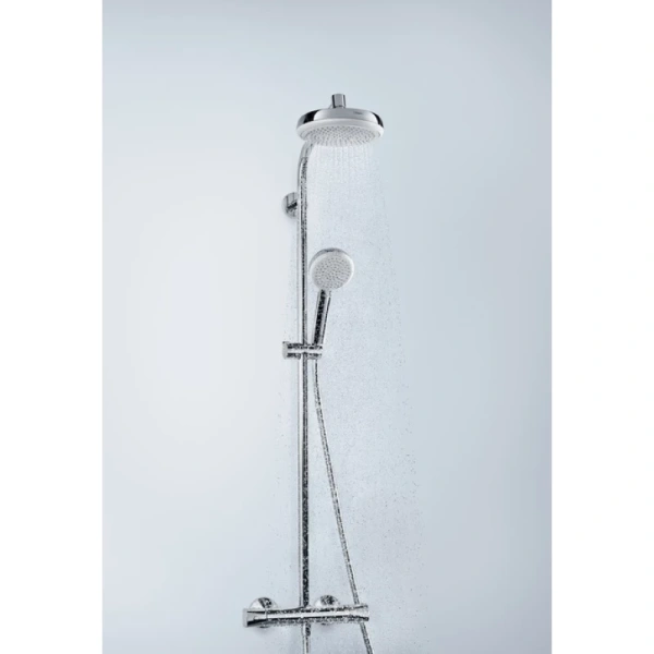 душевая система ecosmart 9 л/мин hansgrohe crometta 160 1jet showerpipe 27265400