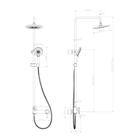 душевая система lemark minima lm3860c цвет хром