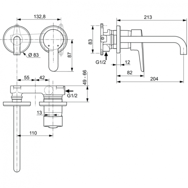 смеситель для раковины ideal standard connect blue a5933aa