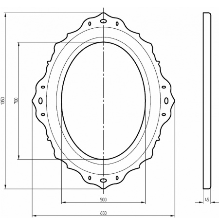 Зеркало Migliore CDB 105х85 24963 Золото сусальное