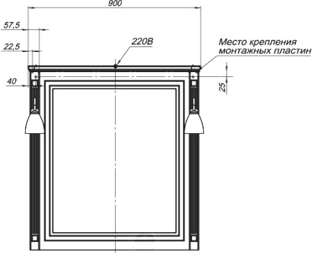 Зеркало Aquanet Паола 90 00186108 белое, золото