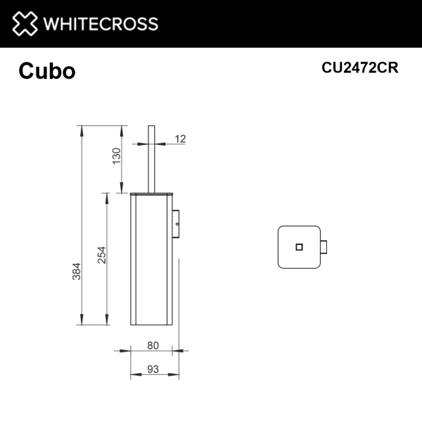 Ершик для унитаза Whitecross Cubo CU2472CR настенный, хром