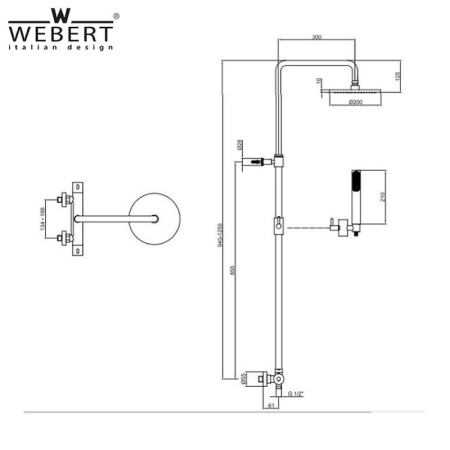 душевая система webert elio el980507015metal цвет хром