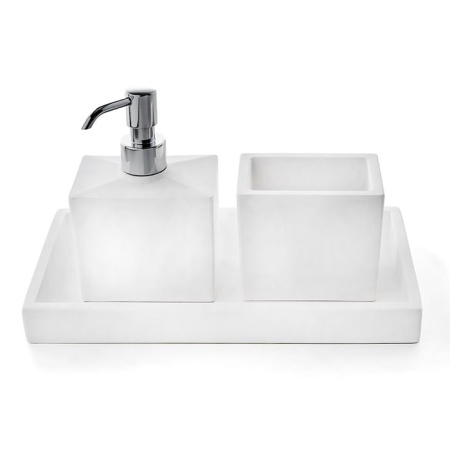 комплект: стакан, дозатор, лоток 3sc mood mw99asl цвет белый матовый | хром