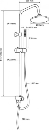 душевая система aquanet practic af100-70-r-c цвет хром