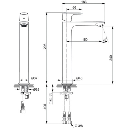 смеситель для раковины ideal standard connect air a7027aa