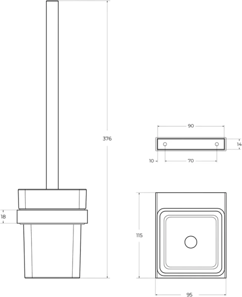 Ёршик для унитаза Cezares Slider SLIDER-TBS-V-IN настенный, сатин
