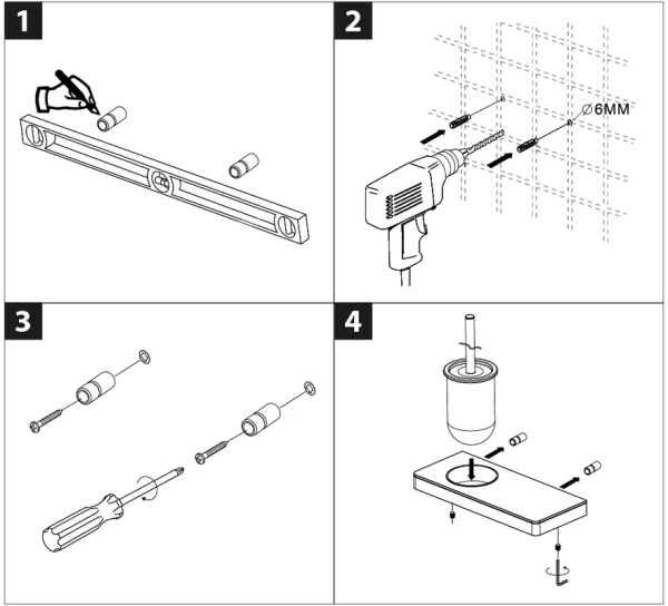 Ёршик для унитаза Lemark Glass line 9762033 с полкой, черный