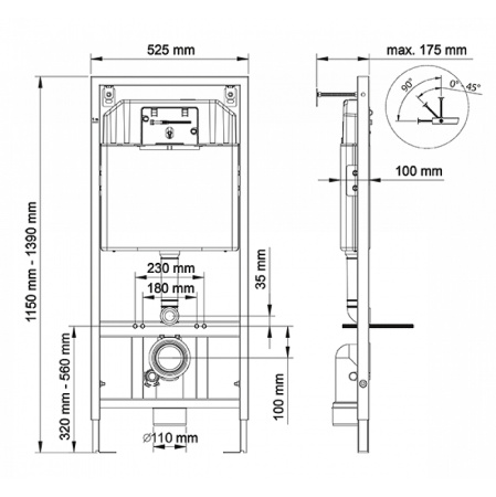 инсталляция berges novum 040233 для унитаза с клавишей смыва хром