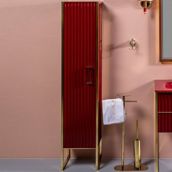 шкаф пенал boheme armadi art monaco 35 l 868-rg-l бордо глянец золото