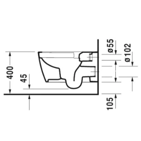 унитаз подвесной безободковый duravit me by starck rimless 45290900a1, с сиденьем микролифт, цвет белый.