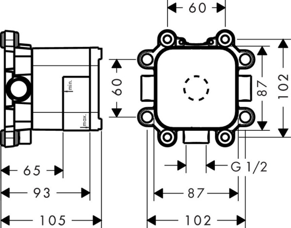 внутренняя часть axor 26909180 для верхнего душа axor lampshower 1jet