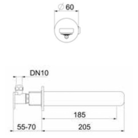 излив настенный для душа webert ac1005560 цвет черный матовый