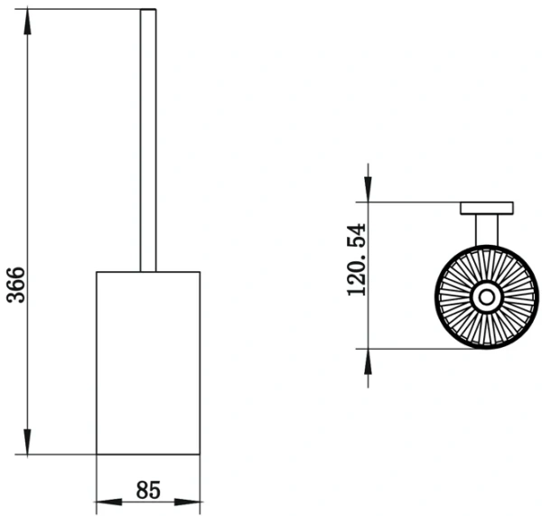 Ёршик для унитаза WHITECROSS Ergo ER2270BL черный матовый