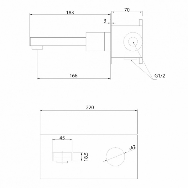 смеситель для раковины abber rund af8712g coolstart, встраиваемый, золотой матовый
