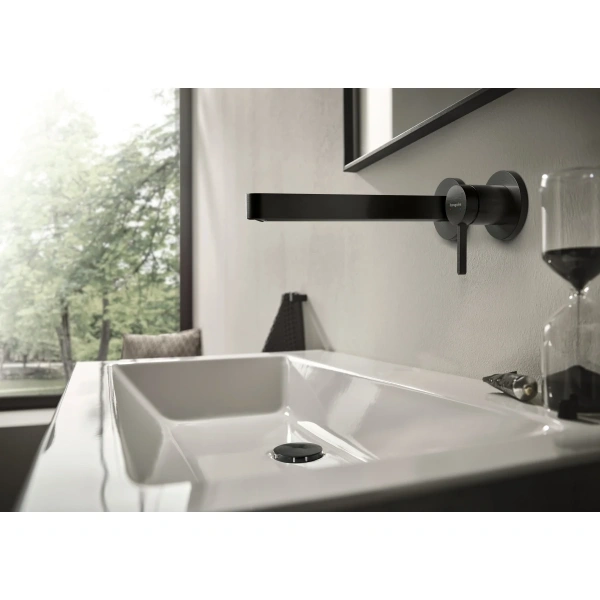 смеситель для раковины hansgrohe finoris 76050340 встраиваемый, с выпуском, черный хром матовый