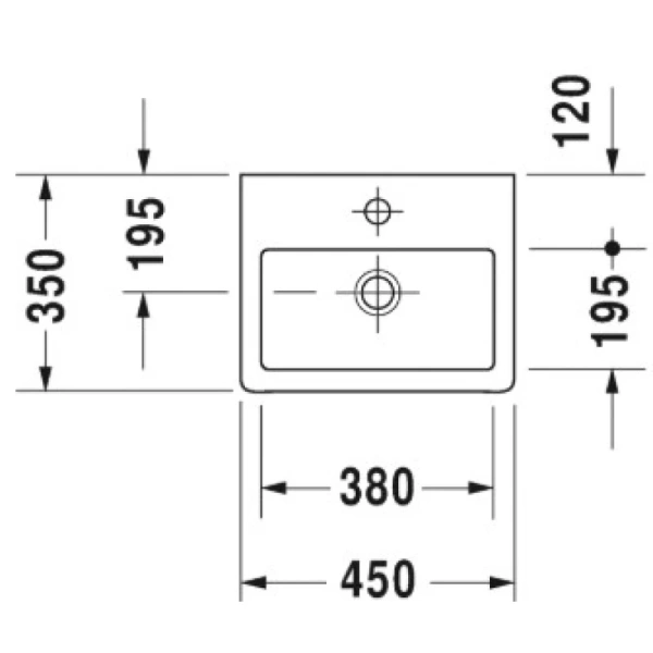 раковина накладная/подвесная duravit vero 0704450000 45 см