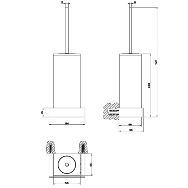 Ершик для унитаза Gessi Rettangolo 20819#099