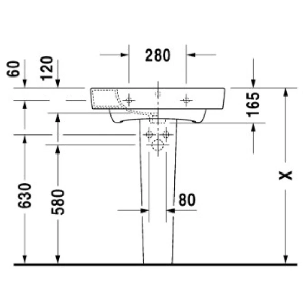 раковина подвесная duravit starck 2 2323650000