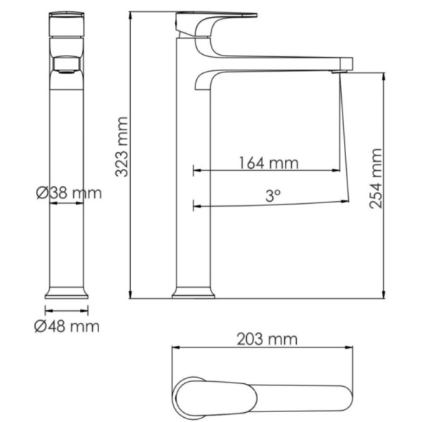 смеситель для раковины wasserkraft neckar 2103h, золото