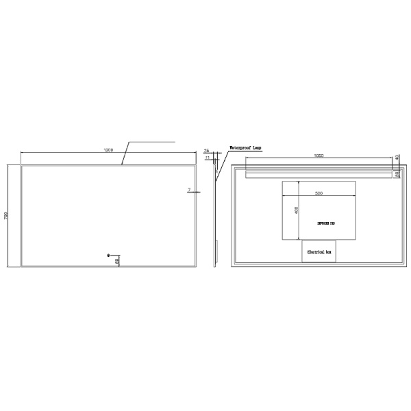 зеркало boheme modern 120x70 543-120-g с подсветкой золото с сенсорным выключателем и подогревом