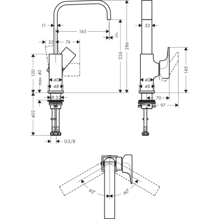 смеситель для раковины с донным клапаном hansgrohe metropol 32511340