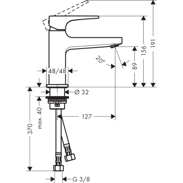 смеситель для раковины с донным клапаном hansgrohe metropol 32500990