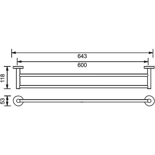 Полотенцедержатель Aquanet 4524D 264913 Хром