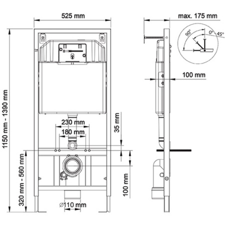 инсталляция berges novum 525 040000 для унитаза без клавиши смыва