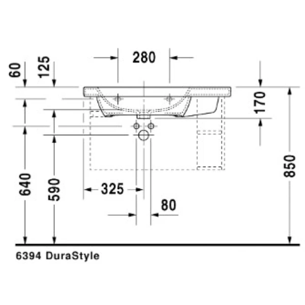 раковина полувстраиваемая duravit durastyle 2325800000