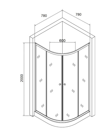 душевой уголок agger a01-080mcr 80x80 см, профиль хром стекло матовое