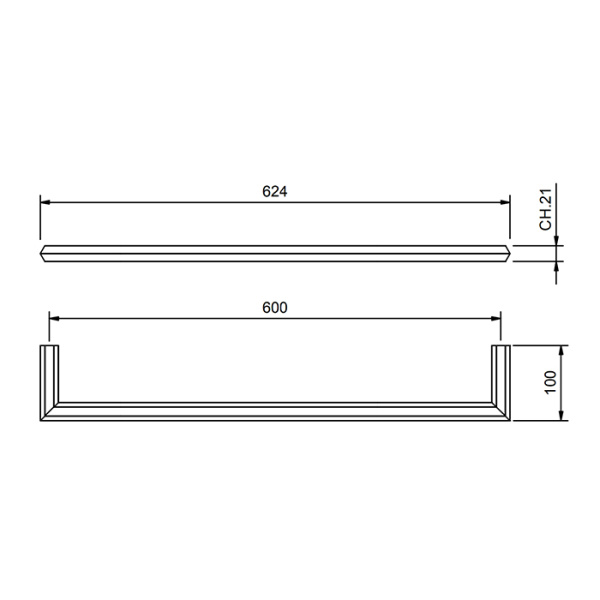 Полотенцедержатель 60 см Fantini Venezia 94 P5 7807 цвет Matt Gun Metal PVD