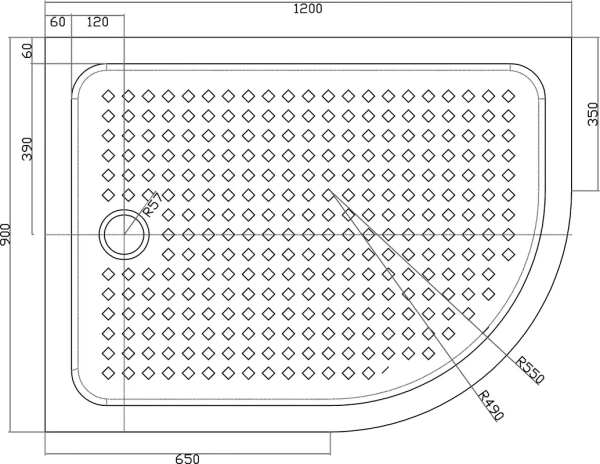 акриловый поддон 120x90 см cezares tray-a-rh-120/90-550-15-w-l