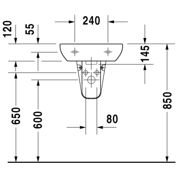 раковина подвесная 45 см duravit d-code 07054500002