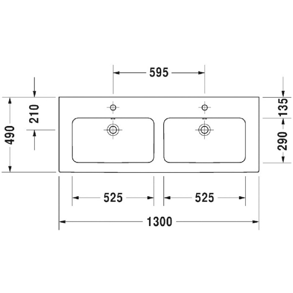 раковина полувстраиваемая duravit me by starck 2336130030