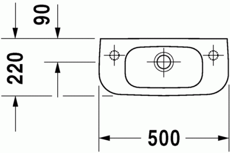 раковина подвесная 50 см duravit d-code 07065000092