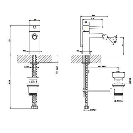 смеситель для биде gessi ovale 23007#031