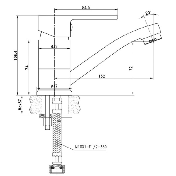 смеситель для раковины lemark plus grace lm1507c хром