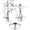 душевая система поворотная с термостатом hansgrohe croma select e 180 2jet showerpipe 27256400